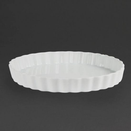Olympia Whiteware Flan Dishes 265mm Box of 6 URO W449