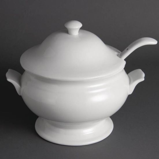 Olympia Soup Tureen And Ladle 2.5Ltr 88oz URO Y094 Olympia Soup Tureen And Ladle 2.5Ltr 88oz URO Y094