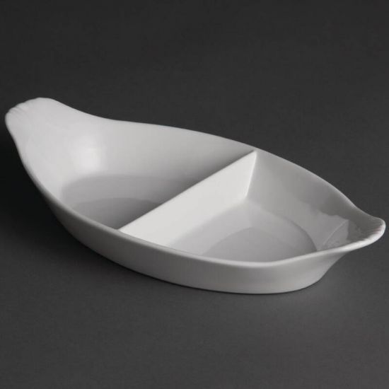 Olympia Divided Oval Eared Dishes 290x 160mm Box of 6 URO Y100