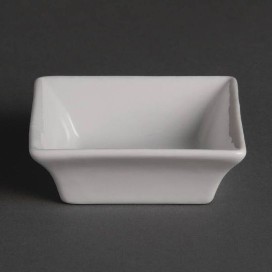 Olympia Miniature Square Dishes 75mm Box of 12 URO Y136 Olympia Miniature Square Dishes 75mm Box of 12 URO Y136