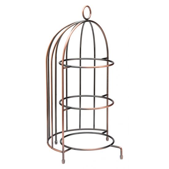 Birdcage Plate Stand 17.5 X 8.75 Inch (44 X 22cm) - To Hold 3 X 23cm Plates Box Of 1 UTT CT7018-000000-B01001